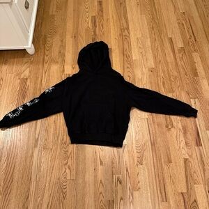 Boys Lie Black Hoodie with White Sleeve Design